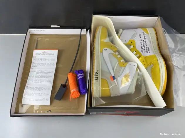 Reps TBK x Powder Air White Yellow-Cone Dark 1 NRG AQ0818-149 Off-White Jordan 0405